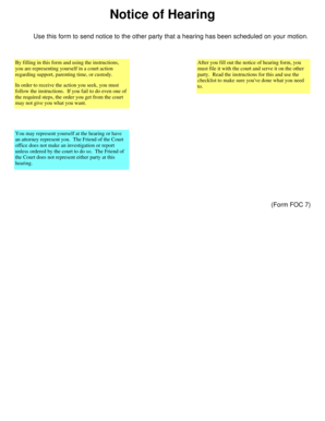 Notice of Hearing Form FOC 7