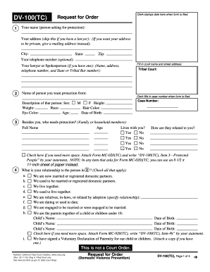 DV-100(TC) Request for Order