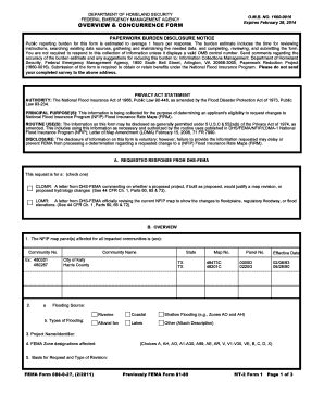 FEMA Form 086-0-27 Overview & Concurence Form