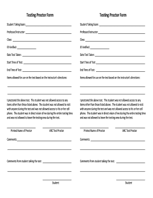 Exam Proctor Form