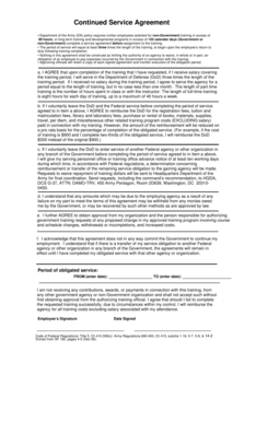 Department of Army Continued Service Agreement