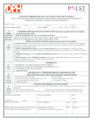 Physician Orders for Life-Sustaining Treatment (POLST)