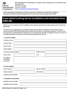 VMS 4B Tracking Device Installation Form