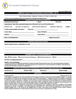 Campus Facility Room Reservation Form