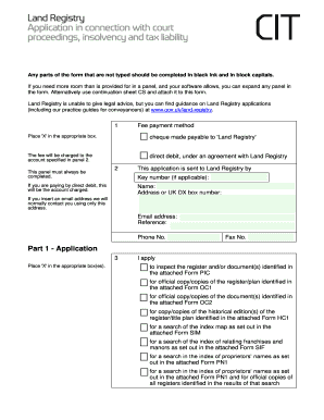 UK Land Registry Application Form