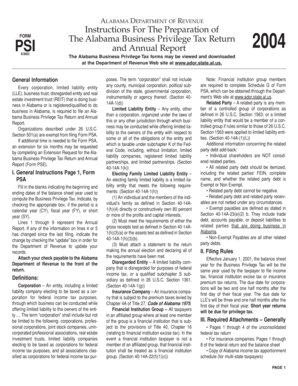 Alabama Business Privilege Tax Return