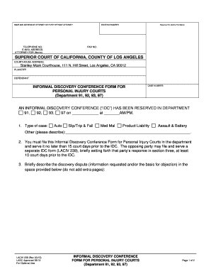 California Informal Discovery Conference Form