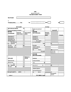 VAT Monthly Return Form I