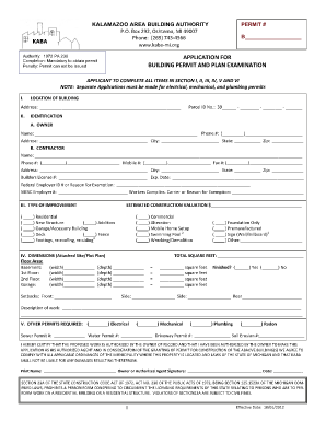 Michigan Building Permit Application