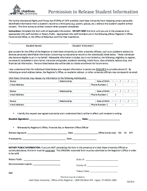 FERPA Student Information Release Form
