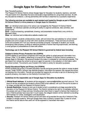 Google Apps for Education Permission Form