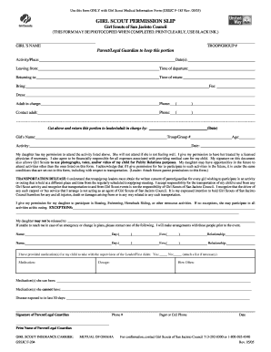 Girl Scout Permission Slip