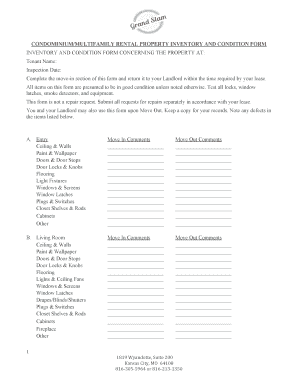 Condominium Rental Property Inventory Form