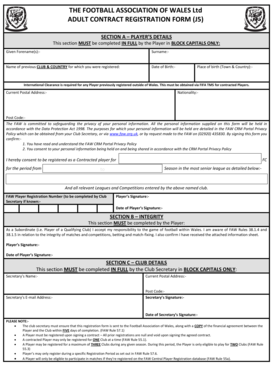 Match sheet football - THE FOOTBALL ASSOCIATION OF WALES Ltd - faw org