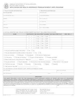 HIPP Application - Missouri Department of Social Services - dss mo