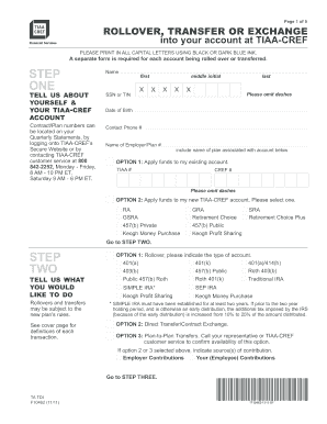 Rollover Transfer Exchange Form