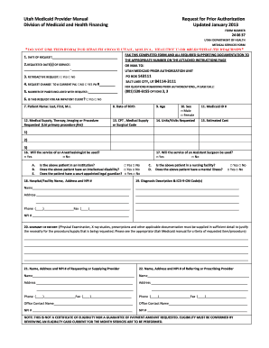Utah Medicaid Prior Authorization Form