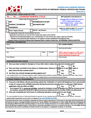 Georgia EMS Licensure Renewal Form