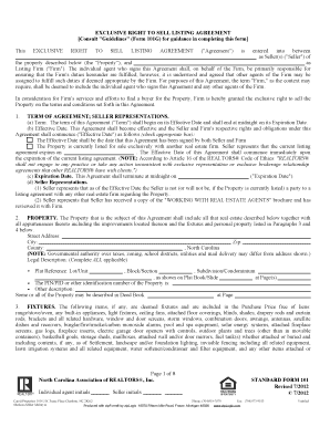 Exclusive Right to Sell Listing Agreement
