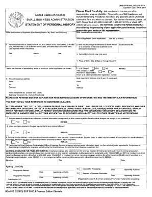 SBA Form 912 Statement of Personal History