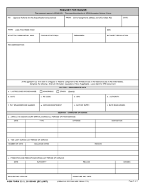 Request for Waiver Form