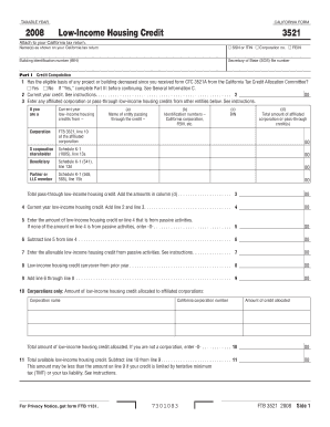 California Low-Income Housing Credit Form 3521