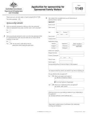 Australia Sponsored Family Visitor Visa Application