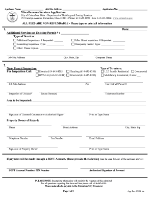 Miscellaneous Services Application