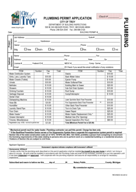 Plumbing Permit Application