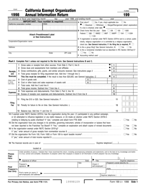 California Exempt Organization Annual Information Return