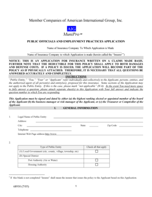 Public Officials and Employment Practices Application