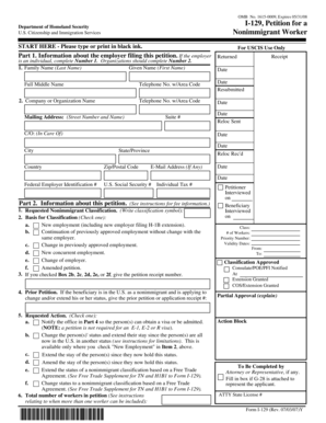 USCIS Form I-129 Nonimmigrant Worker Petition