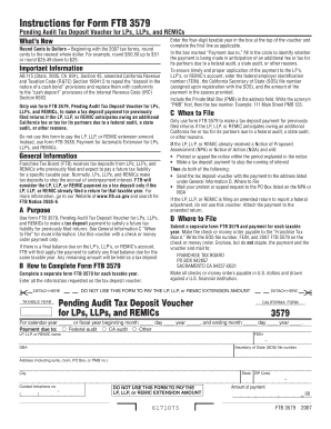 California Pending Audit Tax Deposit Voucher