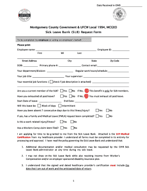 Montgomery County Sick Leave Bank Request Form