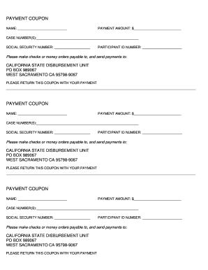 California Payment Coupon
