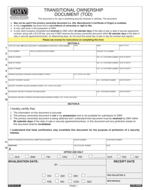 Oregon Transitional Ownership Document