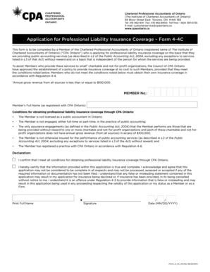 Application for Professional Liability Insurance Coverage