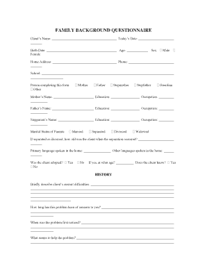 Family Background Questionnaire