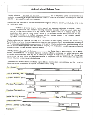 Background Check Authorization Form