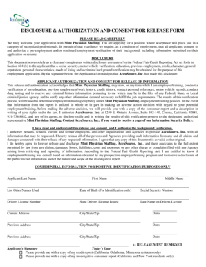 Employment Background Check Authorization Form