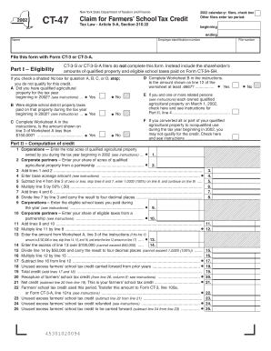 New York Farmers' School Tax Credit Form