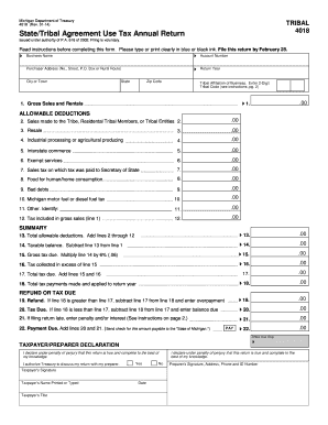 Michigan Tribal Use Tax Annual Return
