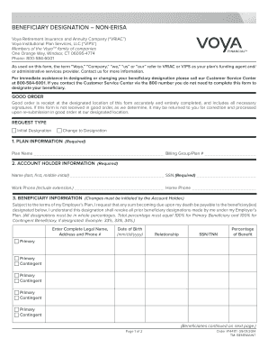 Beneficiary Designation Form Non-Erisa