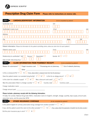Prescription Drug Claim Form