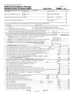 California Nonresident Income Tax Return