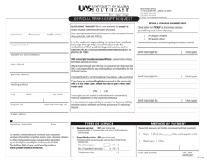 Alaska University Transcript Request Form