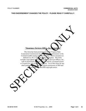 Virginia Commercial Auto Physical Damage Endorsement