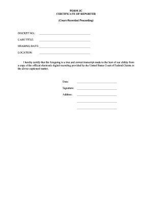 Certificate of Reporter