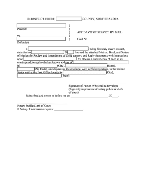 Affidavit of Service by Mail