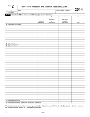 Wisconsin Form C Allocation and Separate Accounting Data